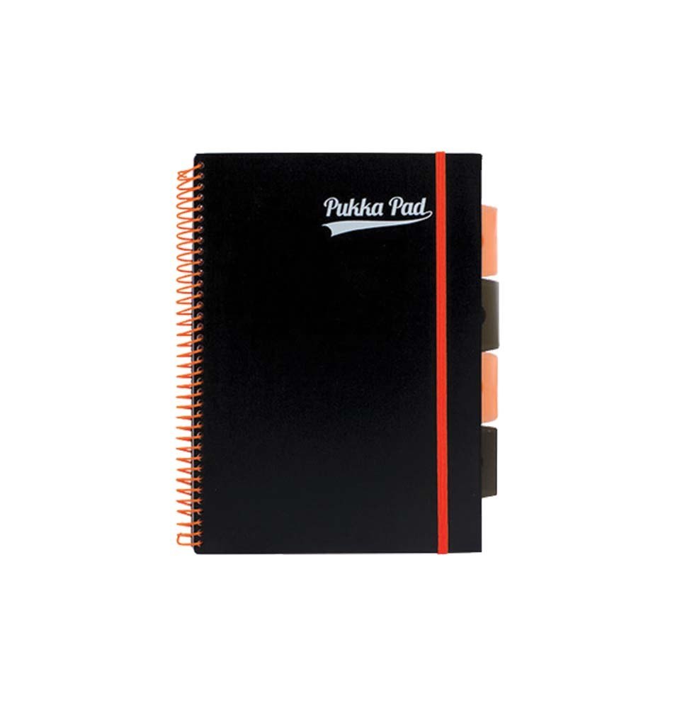 LIBRETA B5 100 HOJAS CUADROS NARANJA NEON PUKKA 3085S-PPN